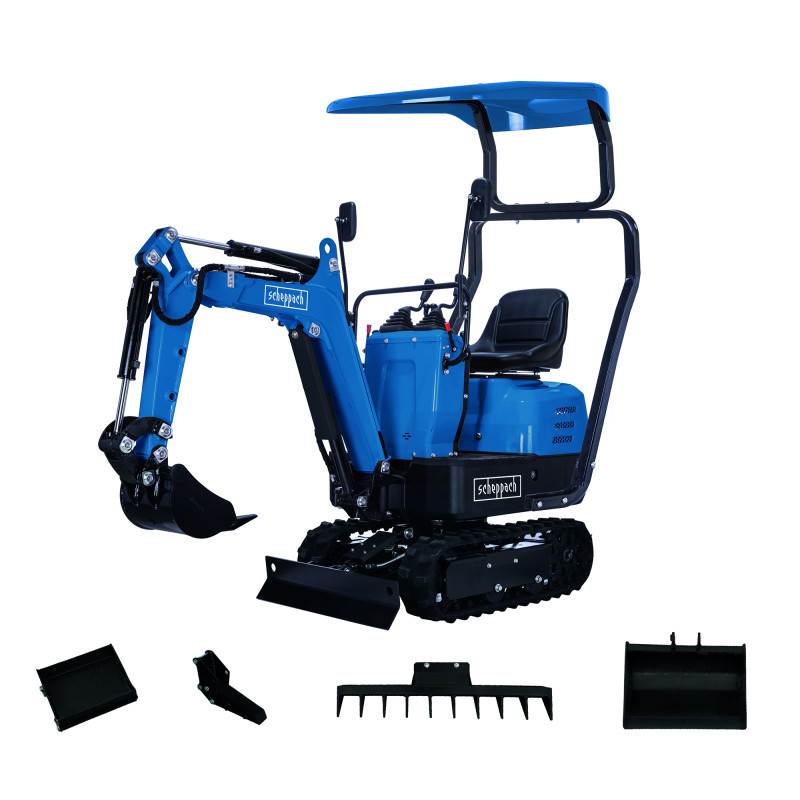 Mini pelle micro-pelle excavatrice SCHEPPACH EXC815 - 8.8kN - 8.5 CV - 6.3kW